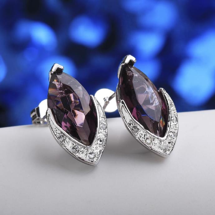 Jenny Jewelry Fvre007 Elegant Big Crystal Fashion Zircon Stud Earring