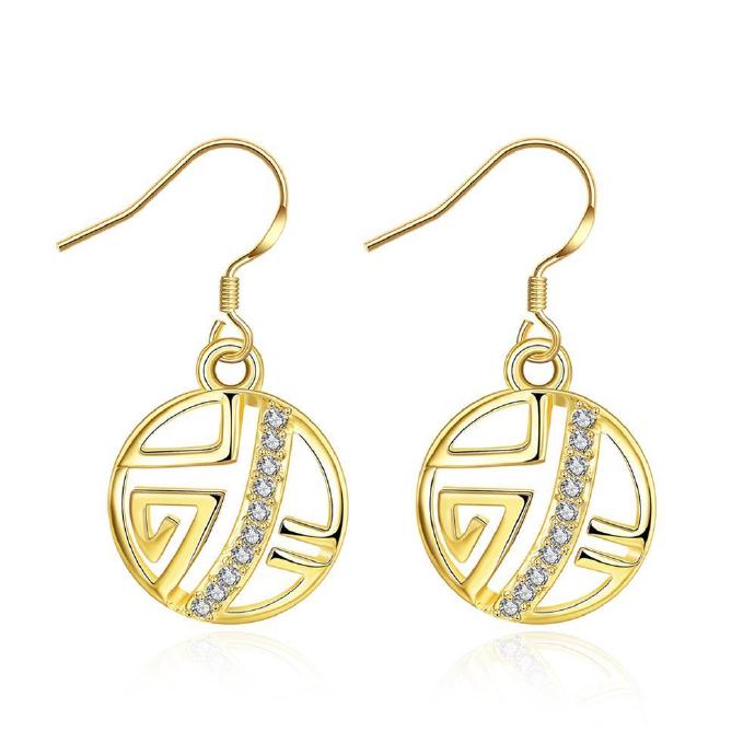Jenny Jewelry E019-a 18k Gold Plating High Quality Ziccon Fashion Earring