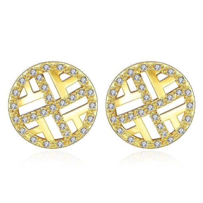 Jenny Jewelry E025-a 18k Gold Plating High Quality Ziccon Fashion Earring