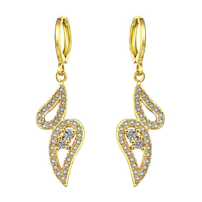Jenny Jewelry E059-a 24k Gold Plating High Quality Zircon Fashion Earring