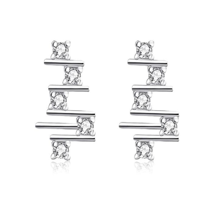 Jenny Jewelry E065-c Graceful Inlaid White Zircon Different Types Gift Earring