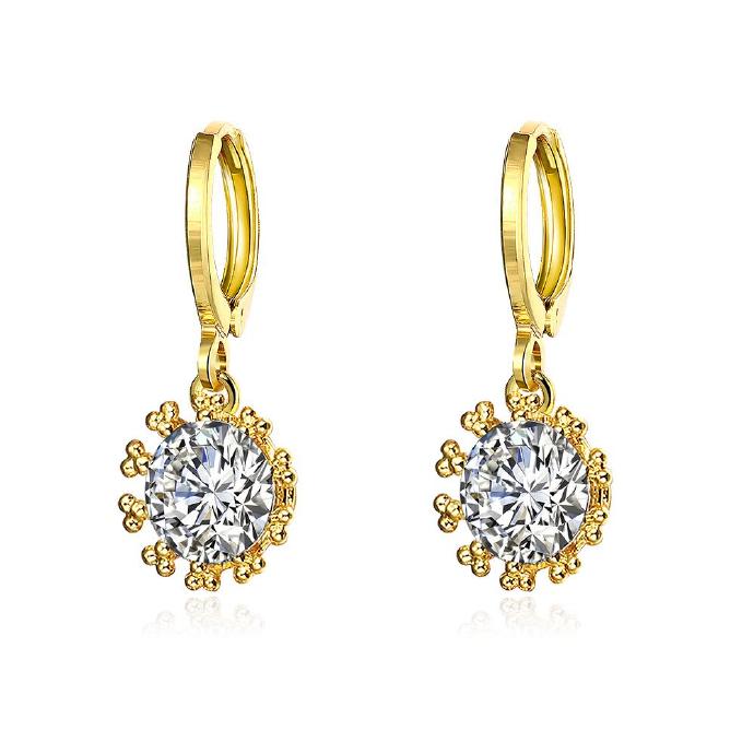 Jenny Jewelry E072-a 18k Gold Plating High Quality Ziccon Fashion Earring