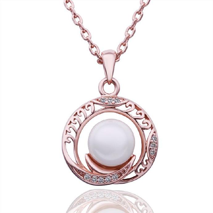Jenny Jewelry N544 Top Selling Nickel Classic Link Chain Pearl Style Necklace Pendant For Girls