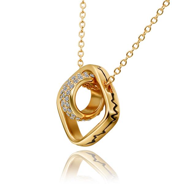 Jenny Jewelry N630 18k Real Gold Plated Charm Ball In Hollow Square Pendant Product