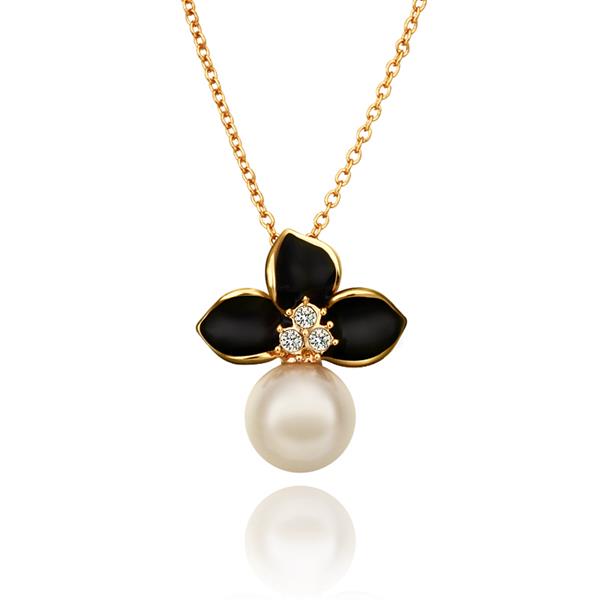 Jenny Jewelry N686 Anti-allergic 18k Real Gold Plated Fashion Pearl Design Necklace