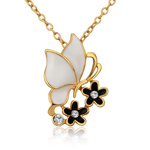 Jenny Jewelry N693 Anti-allergic 18k Real Gold Plated Fashion Butterfly Elegant Necklace