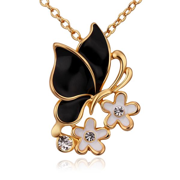 Jenny Jewelry N694 Anti-allergic 18k Real Gold Plated Fashion Butterfly Elegant Necklace