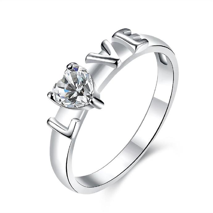 Jenny Jewelry R761 Silver Plated Design Lady Ring