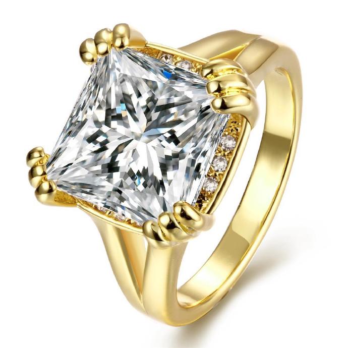 Jenny Jewelry R107-a-8 High Quality Fashion Jewelry 24k Plated Zircon Ring