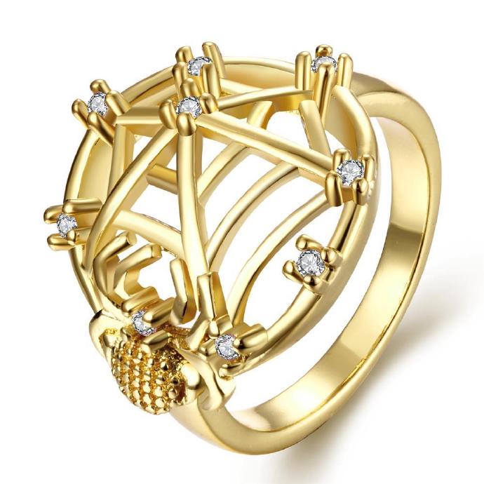 Jenny Jewelry R111-a-8 High Quality Fashion Jewelry 24k Plated Zircon Ring