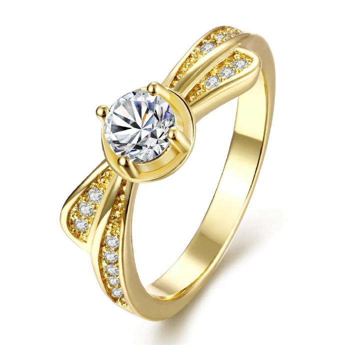 Jenny Jewelry R112-a-8 High Quality Fashion Jewelry 24k Plated Zircon Ring