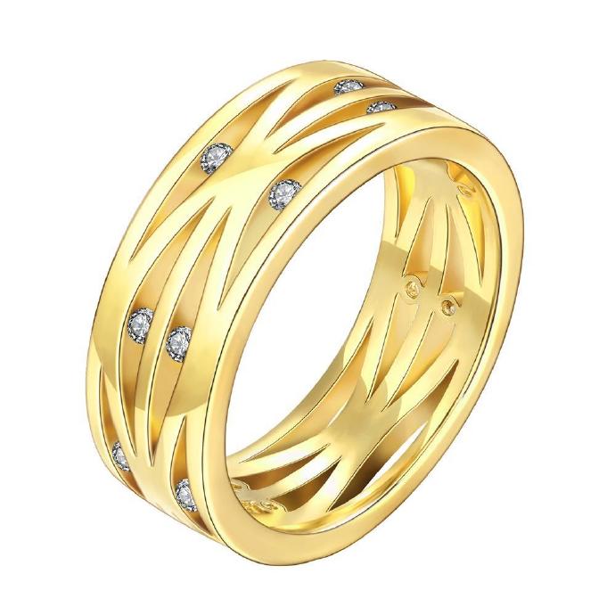 Jenny Jewelry R115-a-8 High Quality Fashion Jewelry 24k Plated Zircon Ring