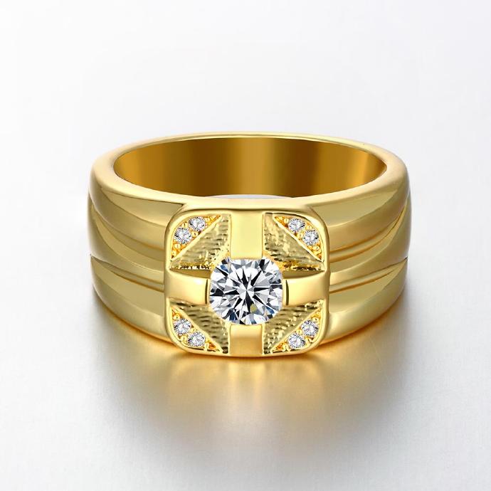 Jenny Jewelry R120-a-8 High Quality Fashion Jewelry 24k Plated Zircon Ring