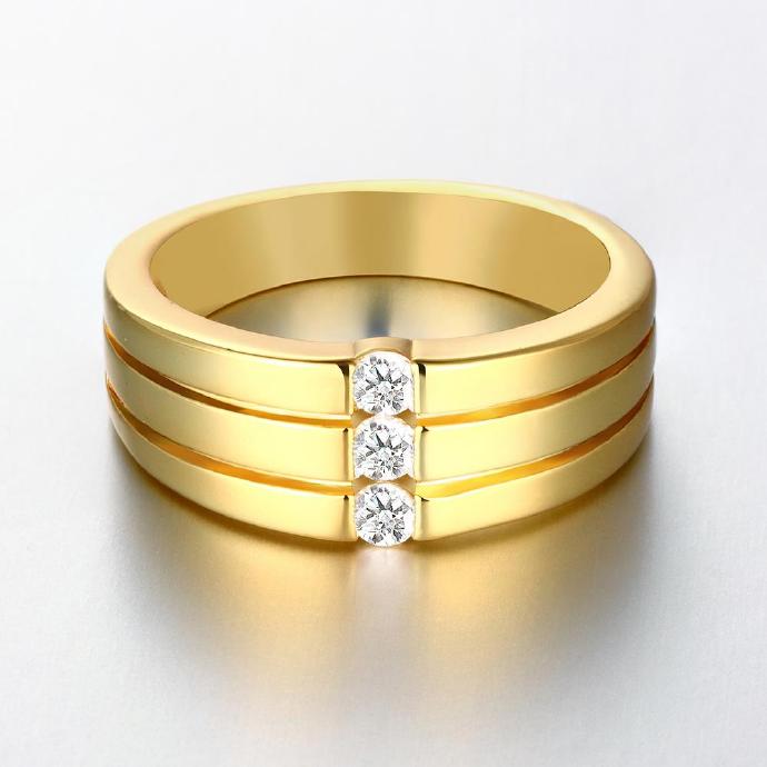 Jenny Jewelry R124-a-8 High Quality Fashion Jewelry 24k Plated Zircon Ring