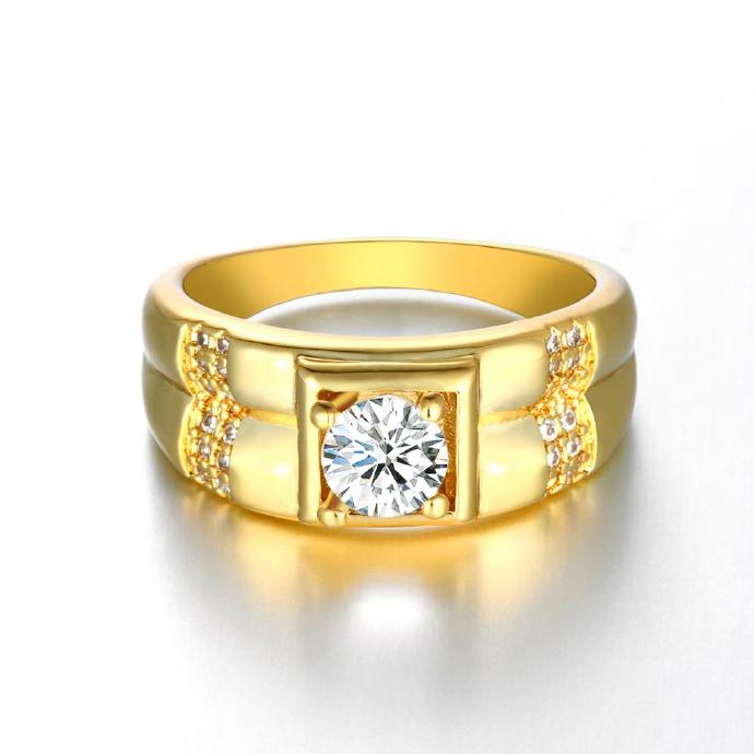 Jenny Jewelry R129-a-8 High Quality Fashion Jewelry 24k Plated Zircon Ring