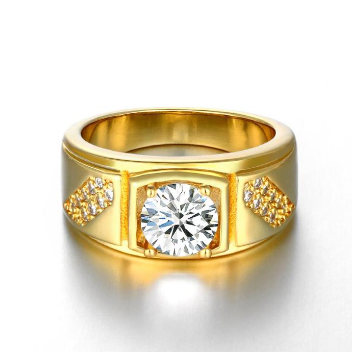 Jenny Jewelry R132-a-8 High Quality Fashion Jewelry 24k Plated Zircon Ring