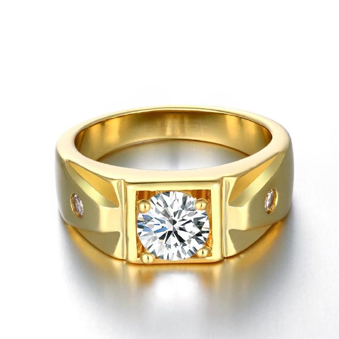 Jenny Jewelry R134-a-8 High Quality Fashion Jewelry 24k Plated Zircon Ring