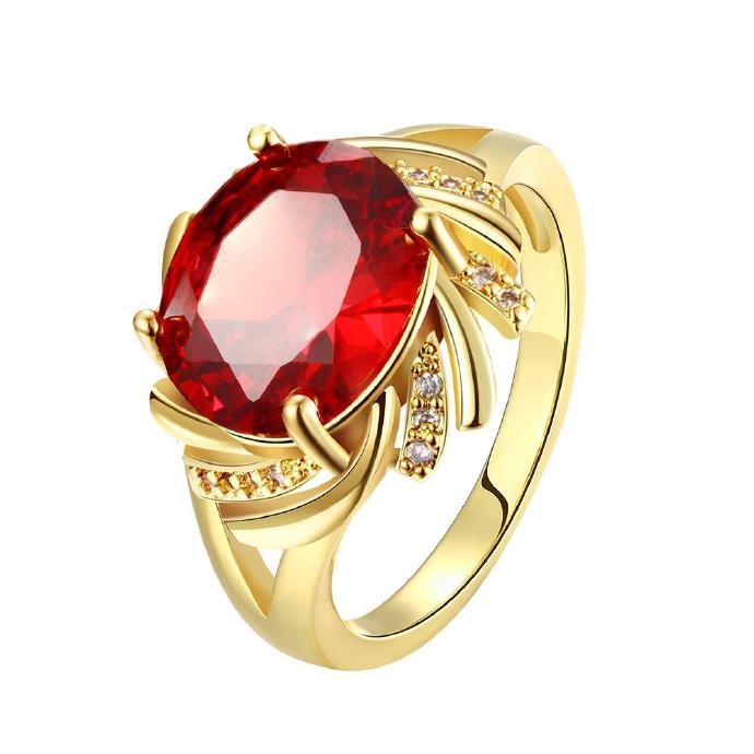 Jenny Jewelry R137-a-8 High Quality Fashion Jewelry 24k Plated Zircon Ring