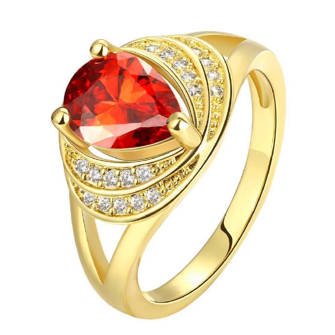 Jenny Jewelry R140-a-8 High Quality Fashion Jewelry 24k Plated Zircon Ring