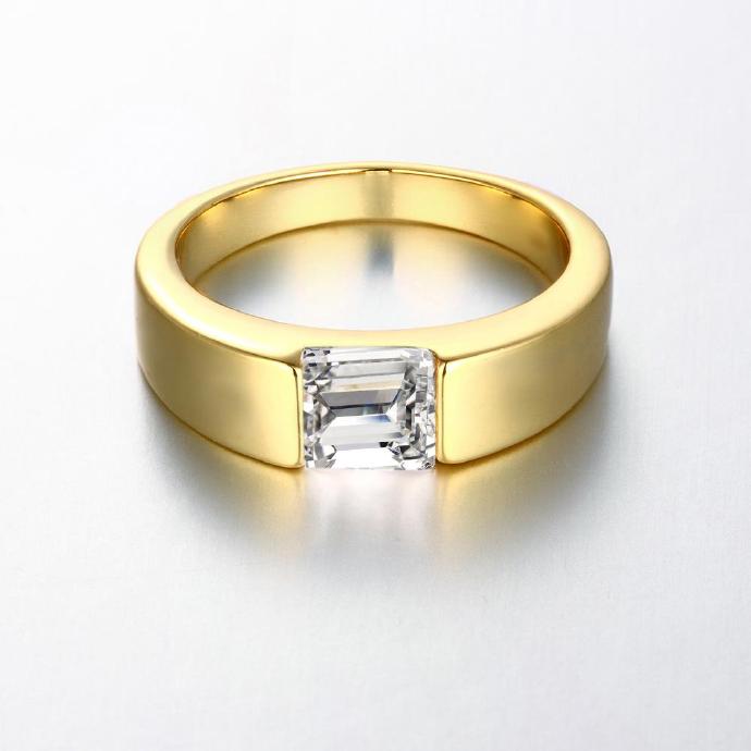 Jenny Jewelry R142-a-8 High Quality Fashion Jewelry 24k Plated Zircon Ring