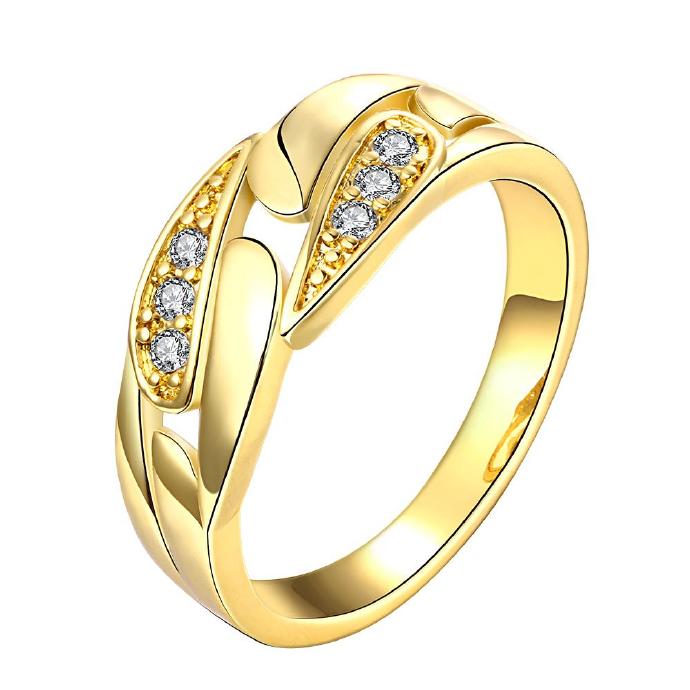 Jenny Jewelry R149-a-8 High Quality Fashion Jewelry 24k Plated Zircon Ring