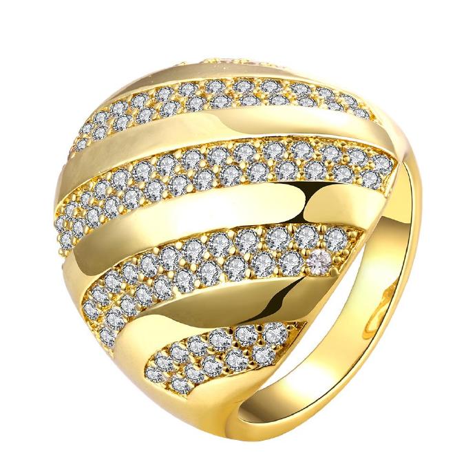 Jenny Jewelry R152-a-8 High Quality Fashion Jewelry 24k Plated Zircon Ring