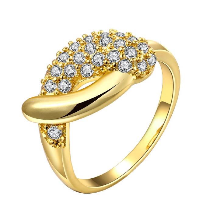 Jenny Jewelry R153-a-8 High Quality Fashion Jewelry 24k Plated Zircon Ring