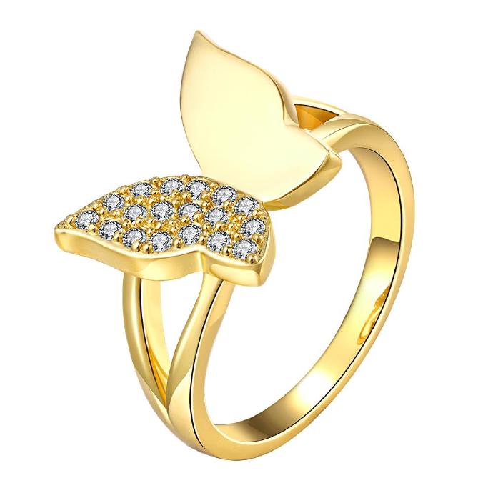Jenny Jewelry R157-a-8 High Quality Fashion Jewelry 24k Plated Zircon Ring