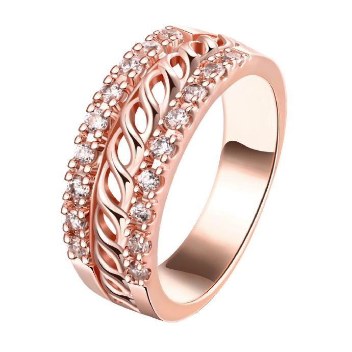 Jenny Jewelry R176-a-8 High Quality Fashion Jewelry 18k Plated Zircon Ring