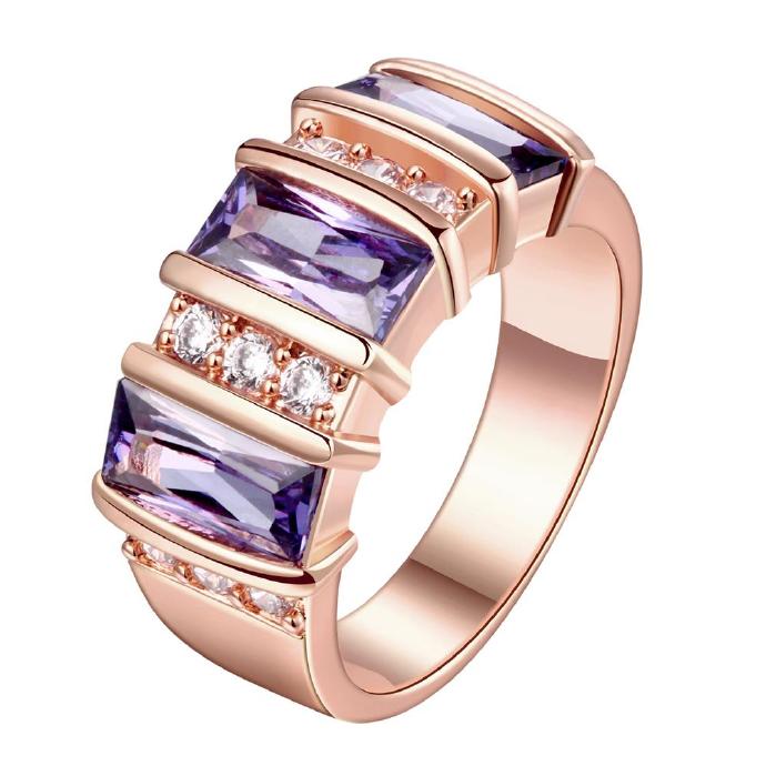 Jenny Jewelry R181-a-8 High Quality Fashion Jewelry 18k Plated Zircon Ring