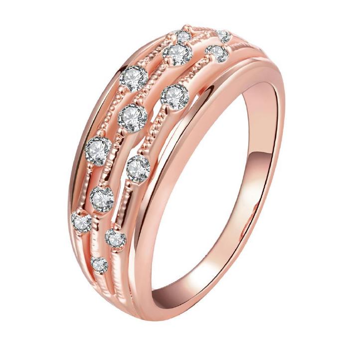 Jenny Jewelry R185-a-8 High Quality Fashion Jewelry 18k Plated Zircon Ring ,available Size 7,8
