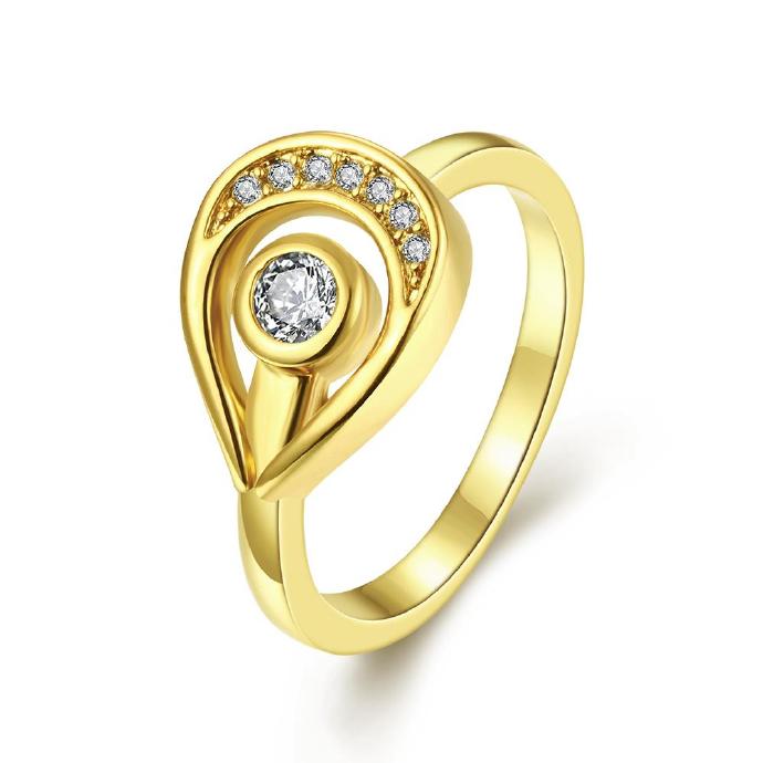 Jenny Jewelry R213-a-8 High Quality Fashion Jewelry Gold Plated Zircon Ring