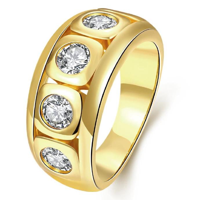 Jenny Jewelry R310-a-8 High Quality Fashion Jewelry White Plated Zircon Ring