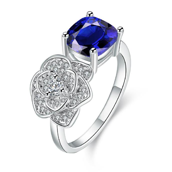 Jenny Jewelry R411-a-8 High Quality Fashion Jewelry White Plated Zircon Ring