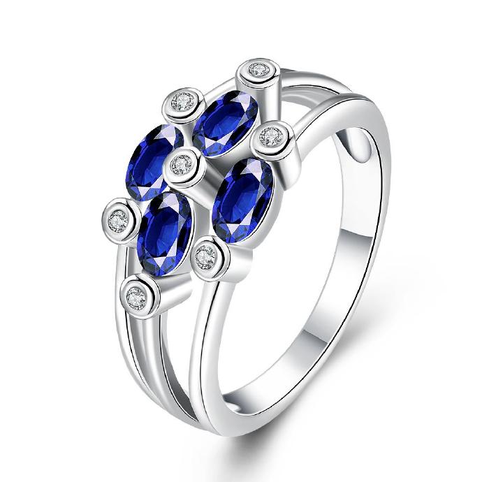 Jenny Jewelry R414-a-8 High Quality Fashion Jewelry White Plated Zircon Ring