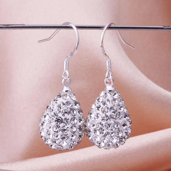 Jenny Jewelry E077 Silver Crystal Earring