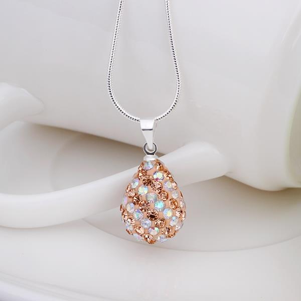Jenny Jewelry N070 Mix Color Jewelries Necklace Drop Pendant Necklace Crystal Silver Jewelry For Women